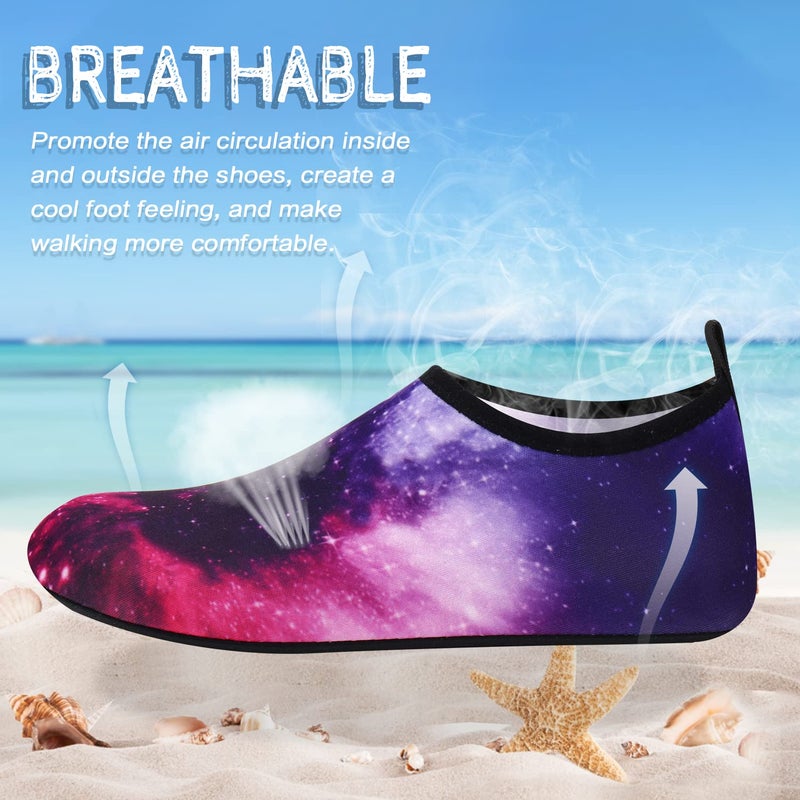 ANLUKE Water Shoes Barefoot Aqua Yoga Socks Quick-Dry Beach Swim Surf Shoes for Women Men Purple 40/41 - Image 3